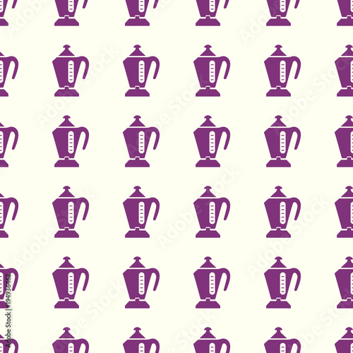 Kettle vector illustration on a seamless pattern background