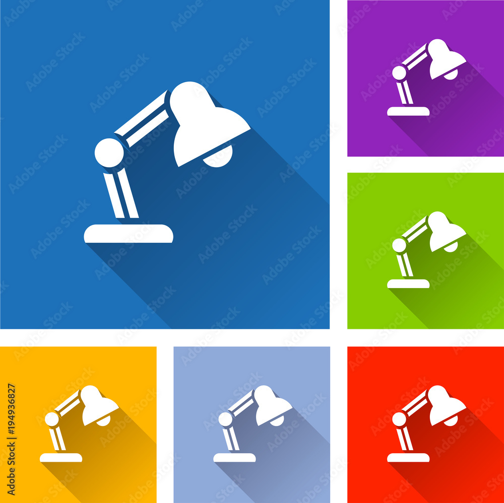 lamp icons with long shadow