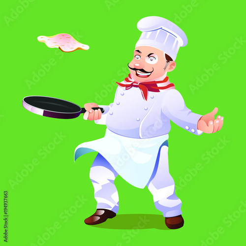 Chef Cooking with Frying Pan