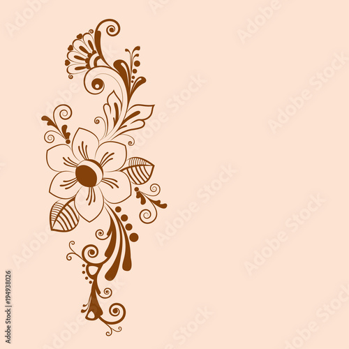 vector vintage floral  background with decorative flowers for design