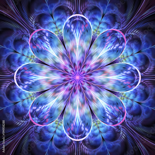Fototapeta Abstract exotic blue and violet flower