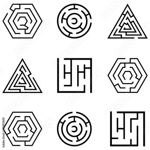 maze icon set