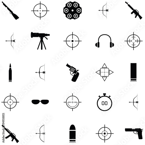 shooting range icon set
