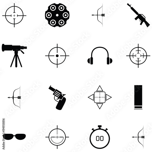 shooting range icon set