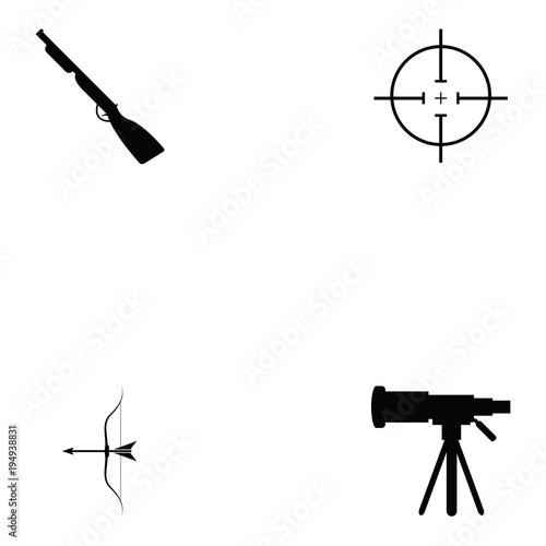 shooting range icon set