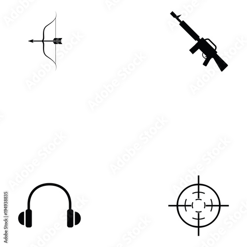 shooting range icon set