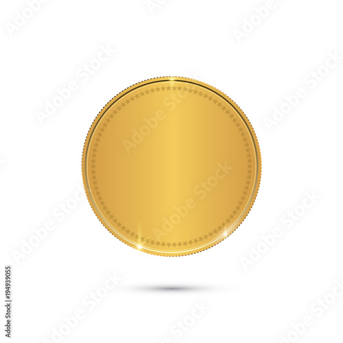 Gold coin isolated on a white background