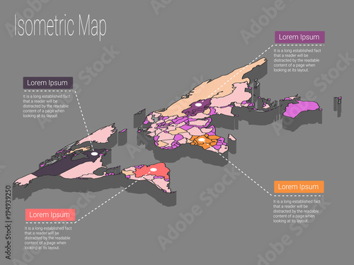 Wallpaper Mural Map world isometric concept. 3d flat illustration Torontodigital.ca