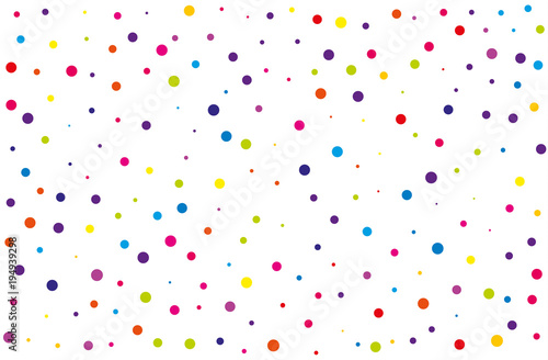 Festival pattern with color round glitter, confetti. Random, chaotic polka dot. Bright background Vector illustration.