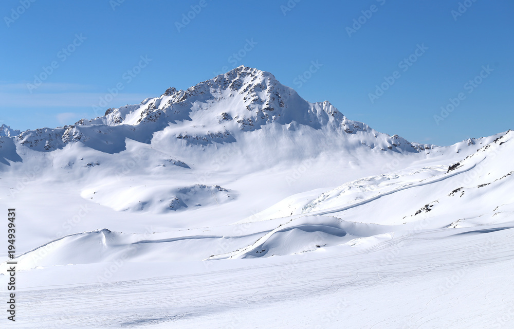 Photo landscape with Caucasian mountains