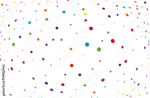 Festival pattern with color round glitter, confetti. Random, chaotic polka dot. Bright background Vector illustration. 