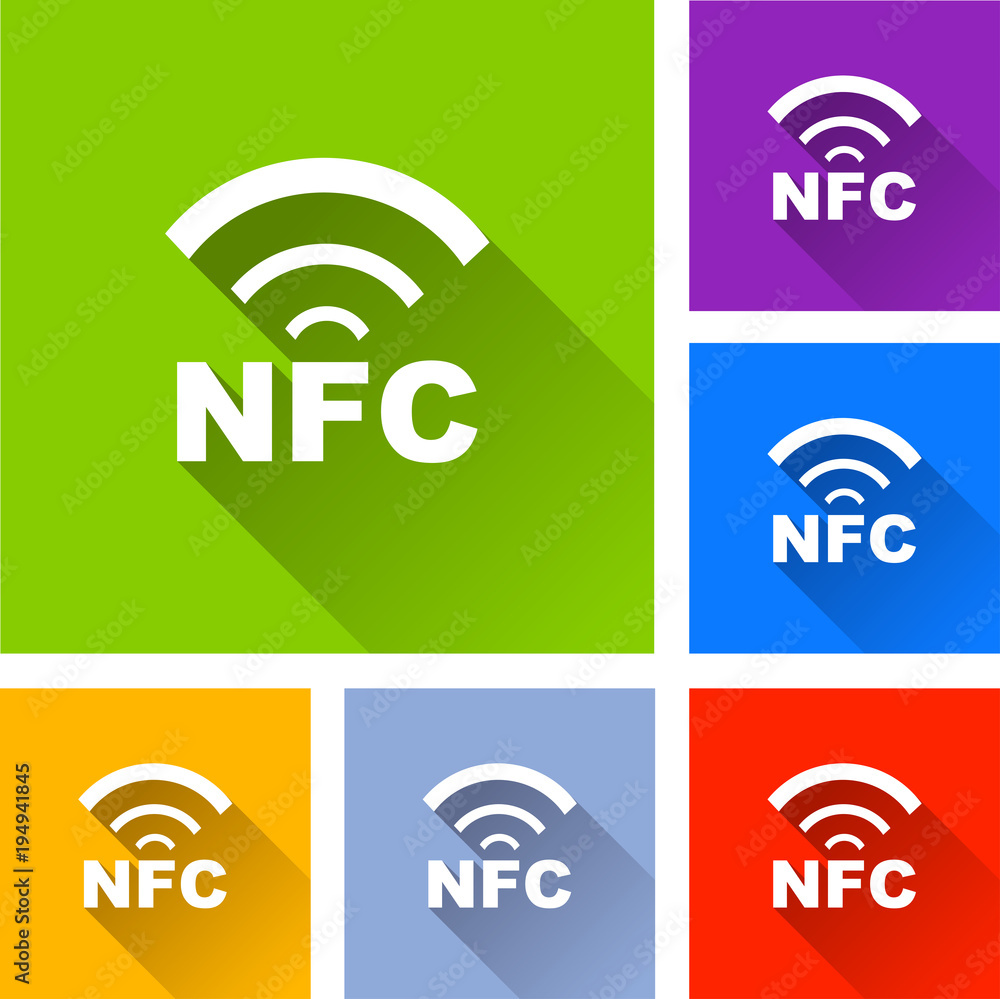 nfc icons with long shadow nfc icons with long shadow