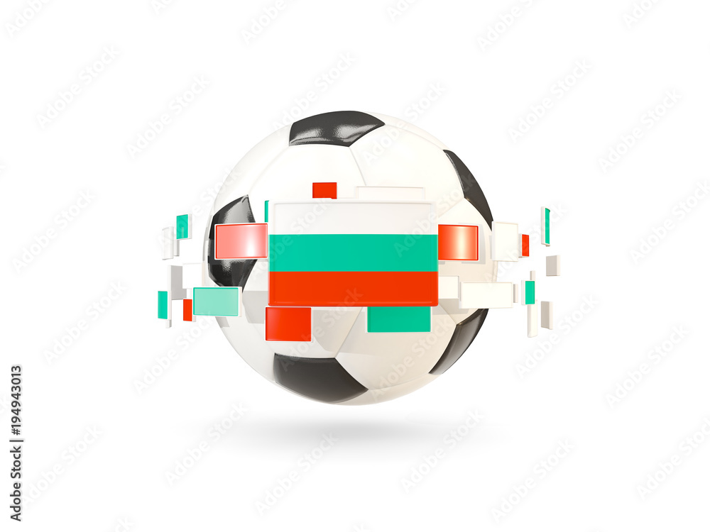 Soccer ball with line of flags. Flag of bulgaria Soccer ball with line of flags. Flag of bulgaria