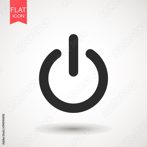 Power icon Vector Illustration on the white background. Power Button Logo. Symbol and Icon Vector Template