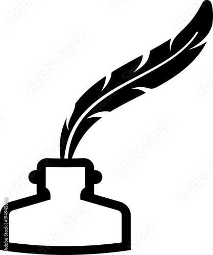 Quill And Ink Bottle Icon