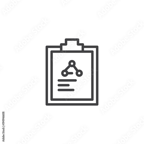 Photos Clipboard with chemical report outline icon