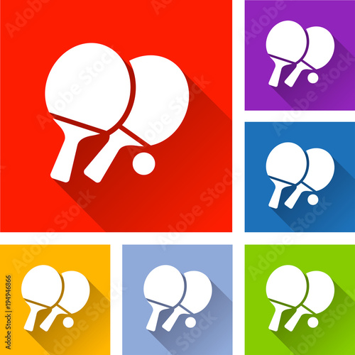 table tennis icons with shadow