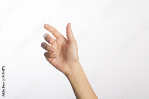 woman hand  isolated on white background