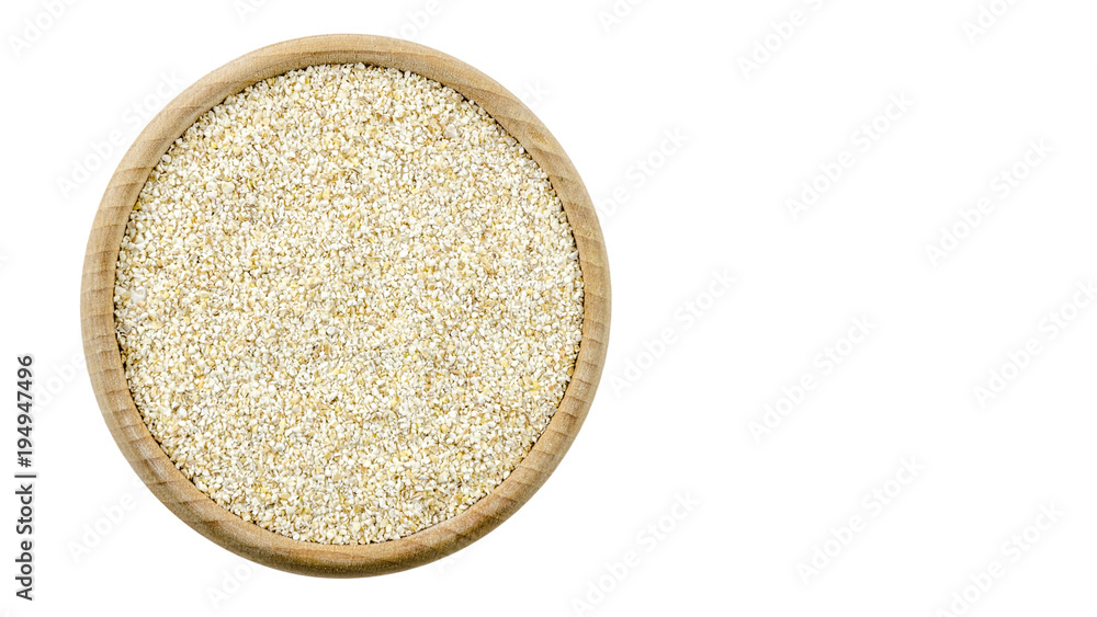 Bulgur cracked wheat isolated, copy space, template Bulgur cracked wheat isolated, copy space, template