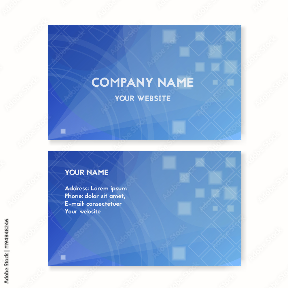 Business card blue. Clean water vector illustration. The concept of environmental protection.