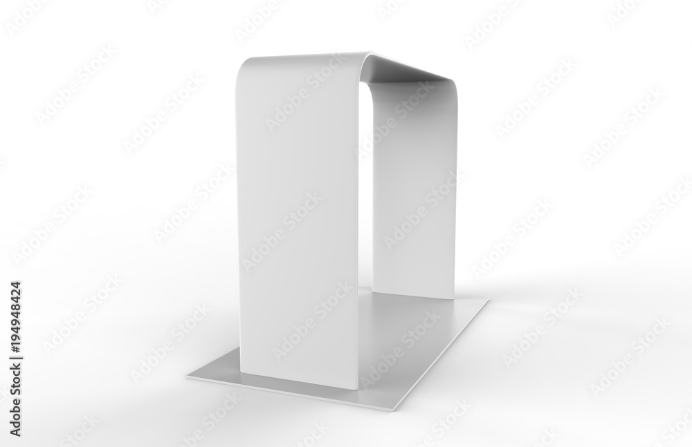 Exhibition Booth Tension Fabric Advertising Banner Square Arch Portable Display Stand. 3d render illustration. Exhibition Booth Tension Fabric Advertising Banner Square Arch Portable Display Stand. 3d render illustration.