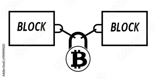 bitcoin block chain technology icon,vector disign,disign concept on a white background