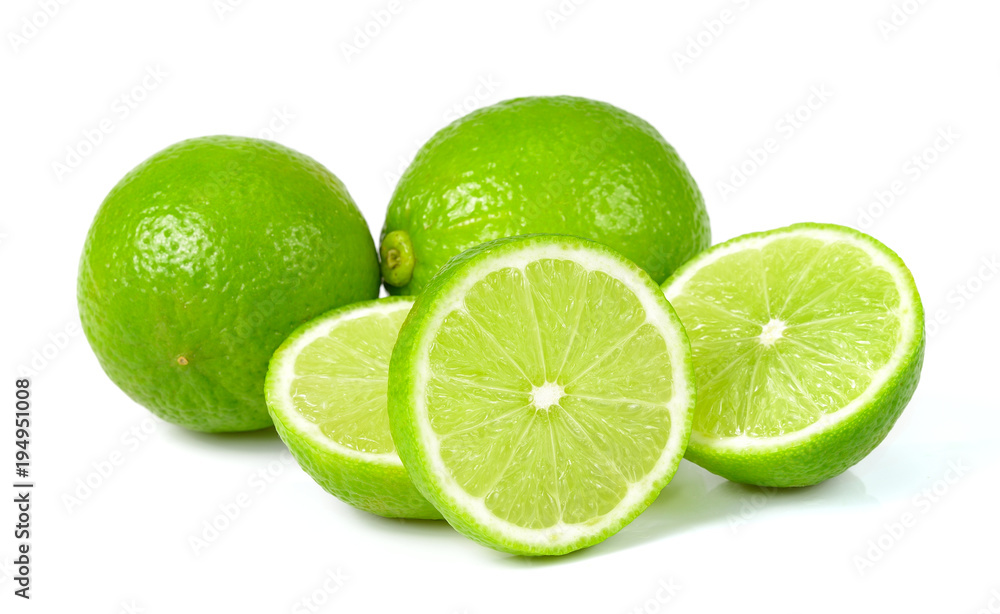 green lime isolated on white background green lime isolated on white background