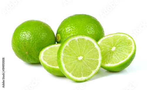 green lime isolated on white background