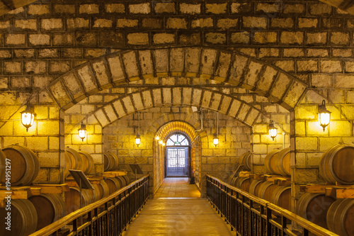  Wine Cellar with Wooden Barrels