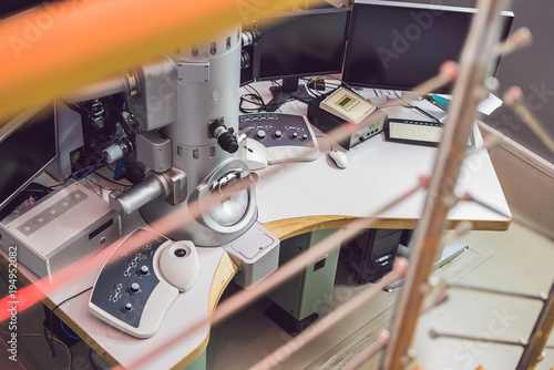 transmission electron microscope in a scientific laboratory photo