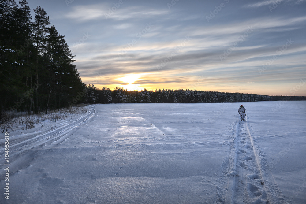 Naklejka premium winter hunting