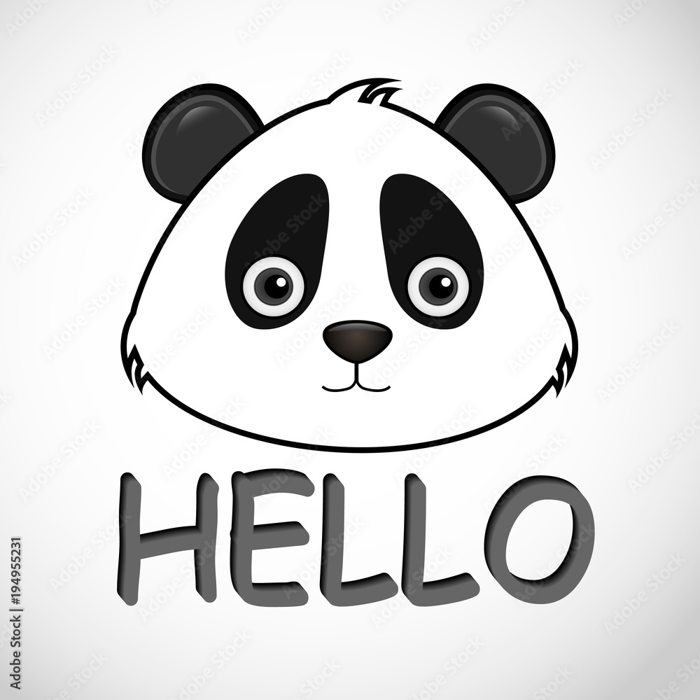 panda icon, hello panda. Stock Illustration | Adobe Stock
