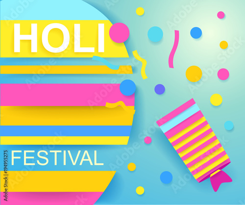 Happy Holi festival poster for promotion. Colorful banner. photo