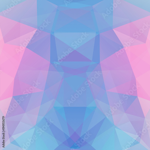 Abstract background consisting of blue  pink triangles. Geometric design for business presentations or web template banner flyer. Vector illustration