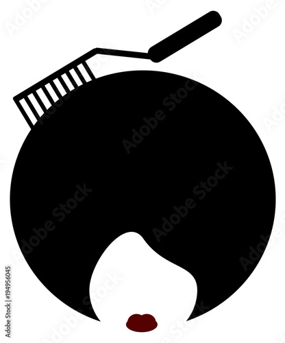 woman with afro and comb