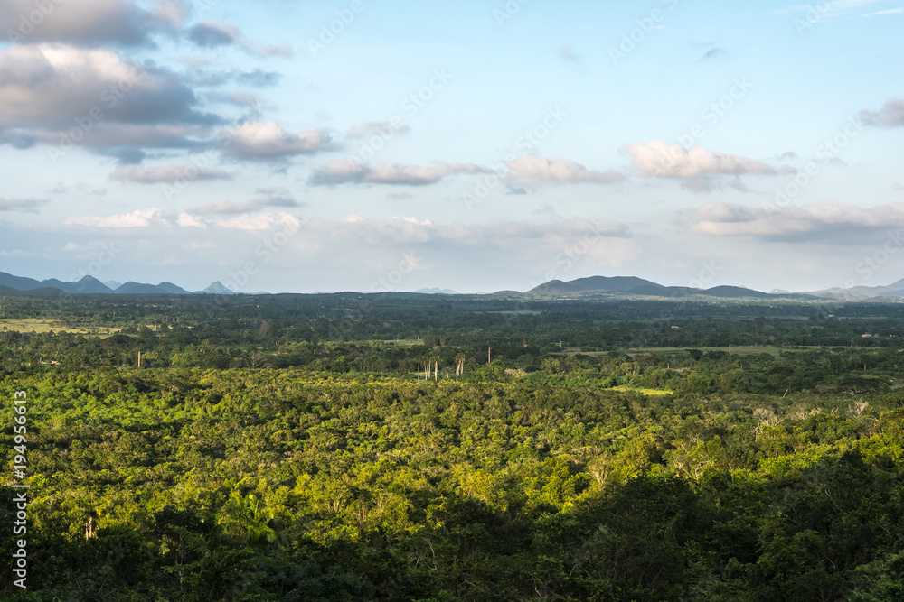 View of the land from the Villa Islazur Mirador de Mayabe in Holguin, Cuba.