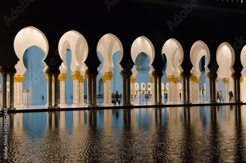 Abstract of Great Mosque of founder of UAE at Abu Dhabi.
