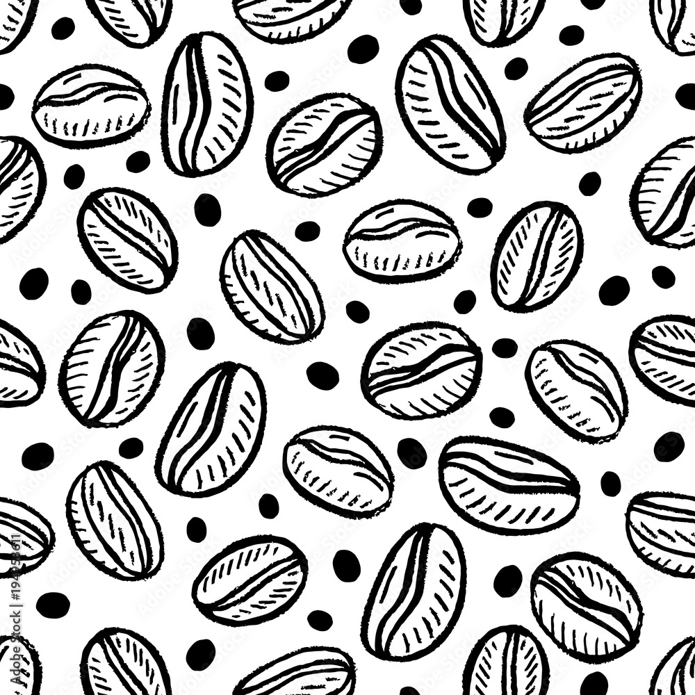 seamless pattern with coffee beans seamless pattern with coffee beans