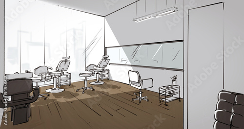 Illustration of a beauty salon interior