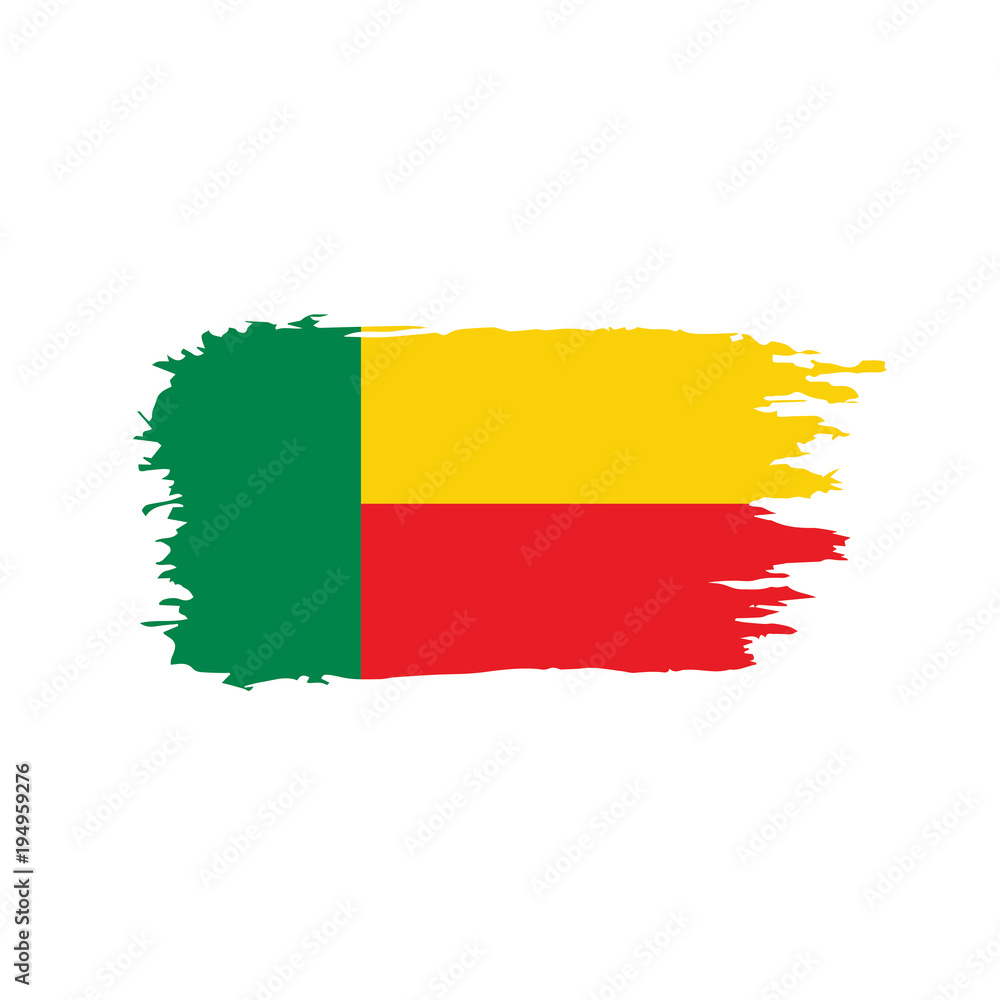 Obraz premium Benin flag, vector illustration
