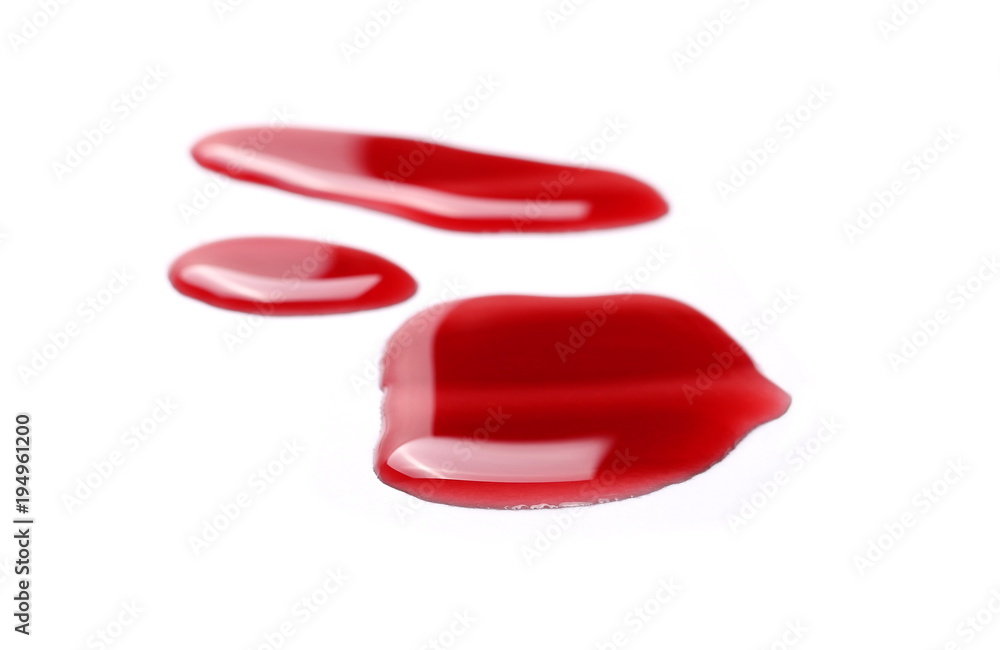 Red wine puddle, droplets isolated on white background, clipping path Red wine puddle, droplets isolated on white background, clipping path