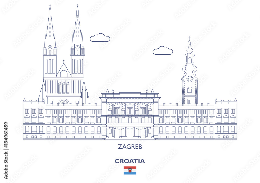 Fototapeta premium Zagreb City Skyline, Croatia