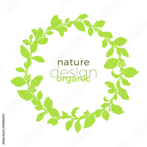 Vector floral wreath of mate branches.