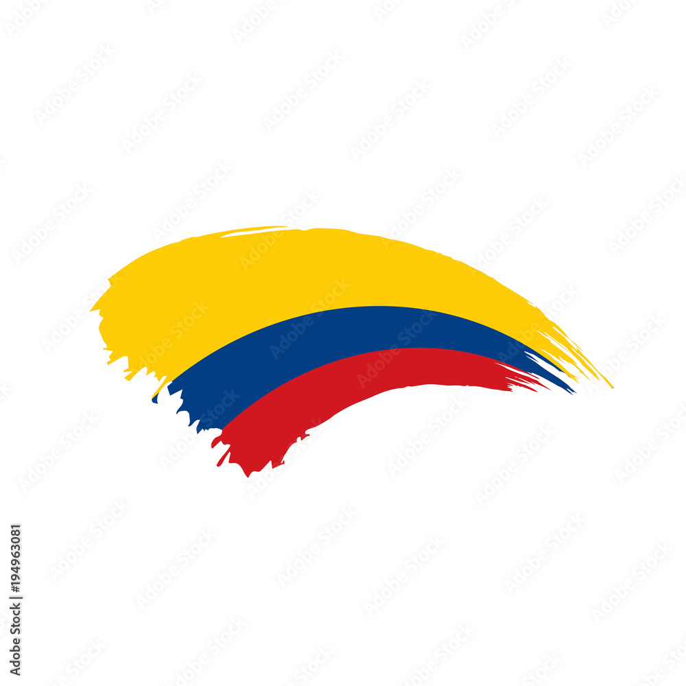 Obraz premium Colombia flag, vector illustration