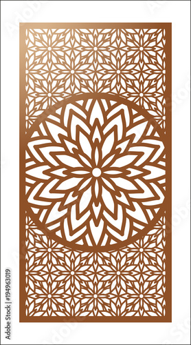 Vector Laser cut panel. Pattern template for decorative panel. Template for interior design, layouts wedding invitations, gritting cards, envelopes, decorative art objects etc. 