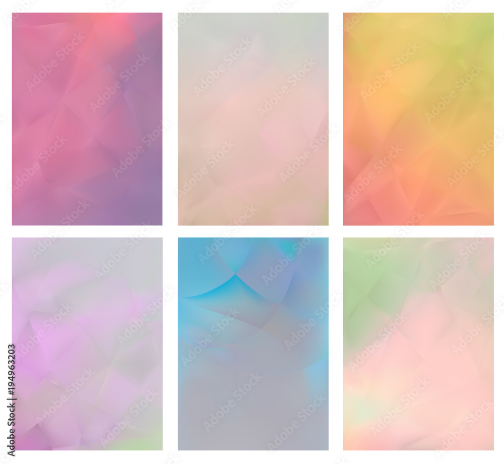 Colorful background. Abstract. Blurred. Multicolored. The edges. Templates for design. Business cards. Set.