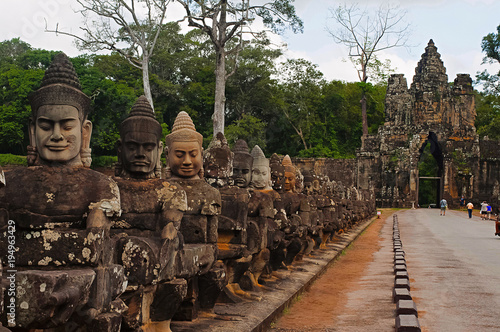 South Gate to Angkor Thom, Angkor, Siem Reap, Cambodia. UNESCO World Heritage Site