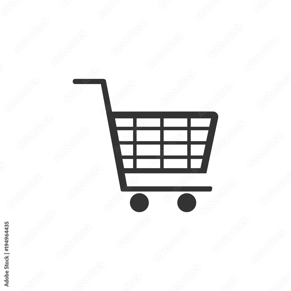 Shopping Cart Icon. Trolley icon. Vector illustration. Flat design.