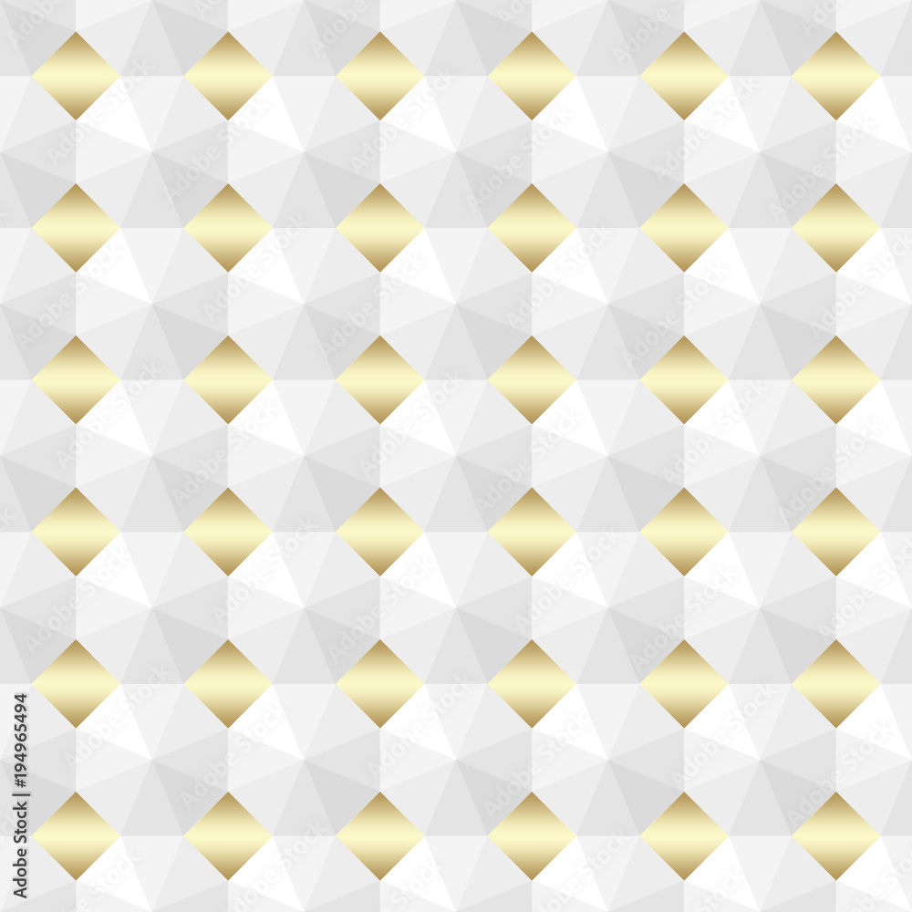 Obraz premium Stock Illustration - White 3D Gemstone Pattern, 3D Illustration, White Background.