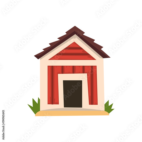 Red doghouse vector Illustration on a white background